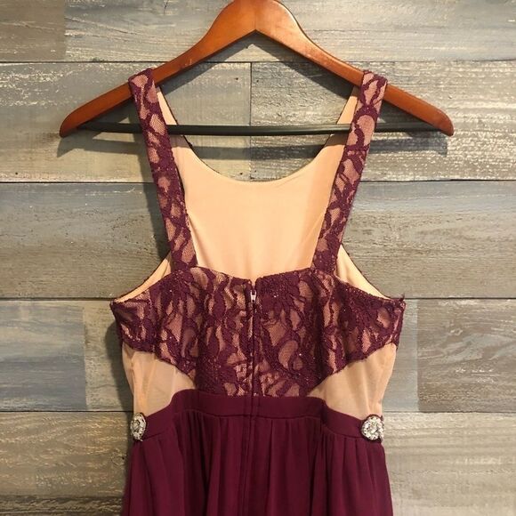 City Studio lace halter hi lo prom dress 9 - Picture 2 of 3